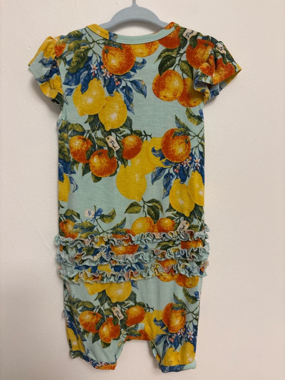 Posh Peanut Citrus Short Sleeve Romper - Picture 2 of 5